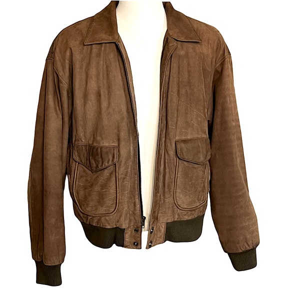Wilsons Adventure Bound Leather Bomber Jacket Brown Men’s L Distressed Vintage - Picture 1 of 12